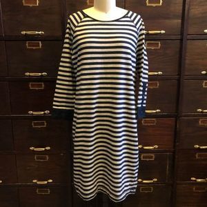 GAP Gray/Navy Stripe Sweatshirt Knit Dress -M